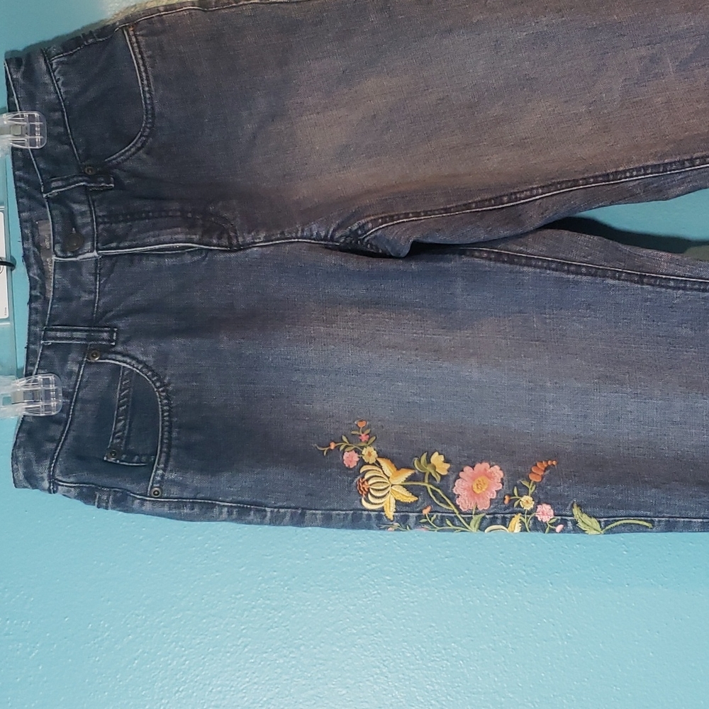 Liz Claiborne bootcut embroidered jeans - Picture 2 of 6